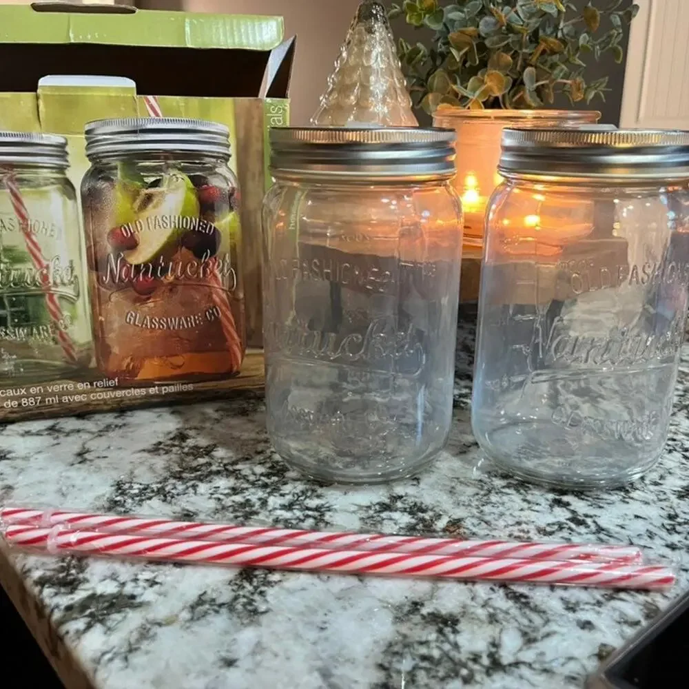 Mason jar cup set